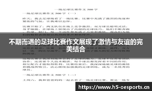 不期而遇的足球比赛作文展现了激情与友谊的完美结合